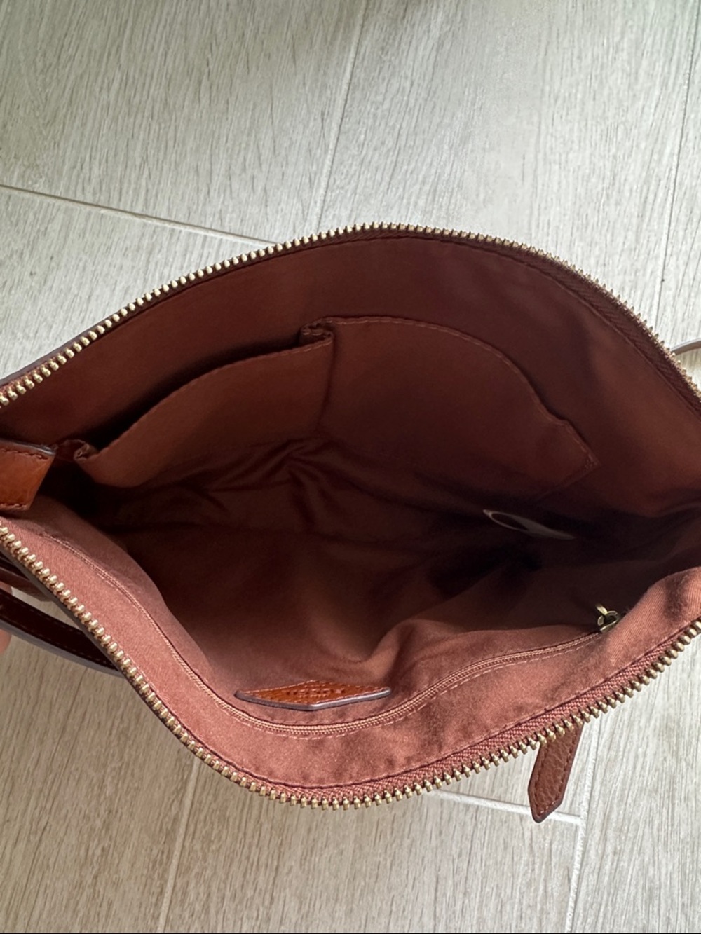 Fossil Cowhide Brown Leather Crossbody Bag - Phoebe - Picture 5 of 7